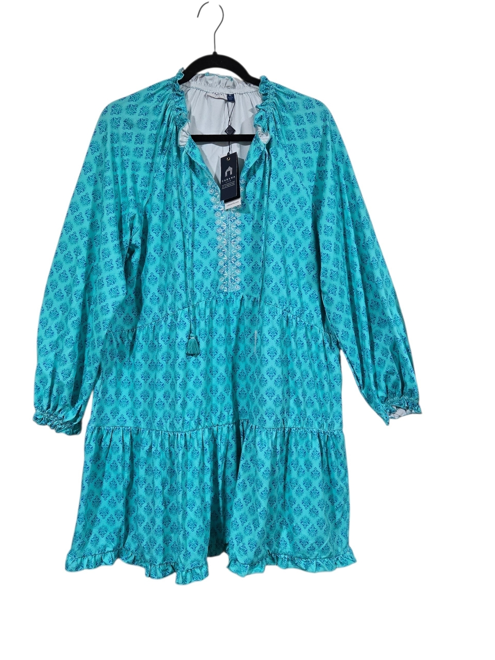Cabana Life Amalfi Coast Embroidered Tiered Dress 50+ UV Protection XL New